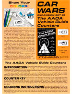 Car Wars Expansion Set 6 - The AADA Vehicle Guide Counters