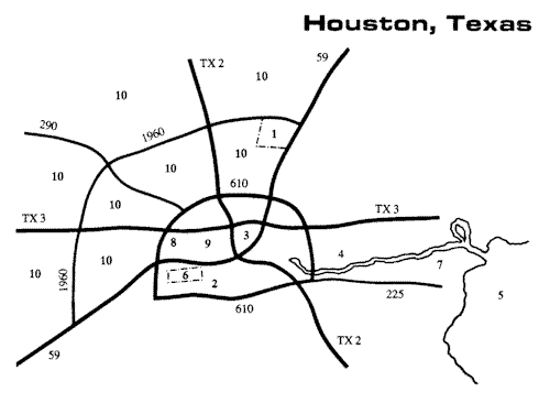 Map of Houston, TX