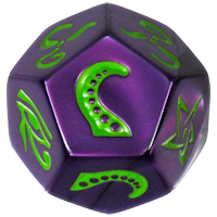 Purple Die with Green Ink