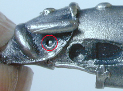 The mask
pin inserted into the socket