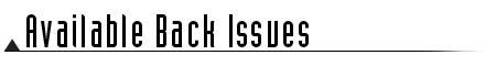 Available Back Issues Available Back Issues